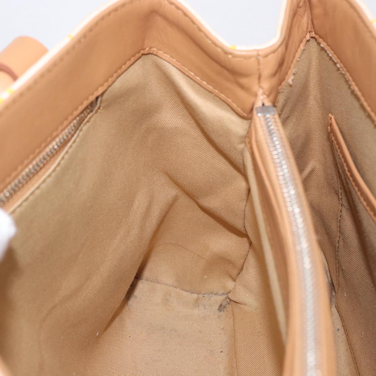 BURBERRY Hand Bag Canvas Yellow Beige Auth 202250A