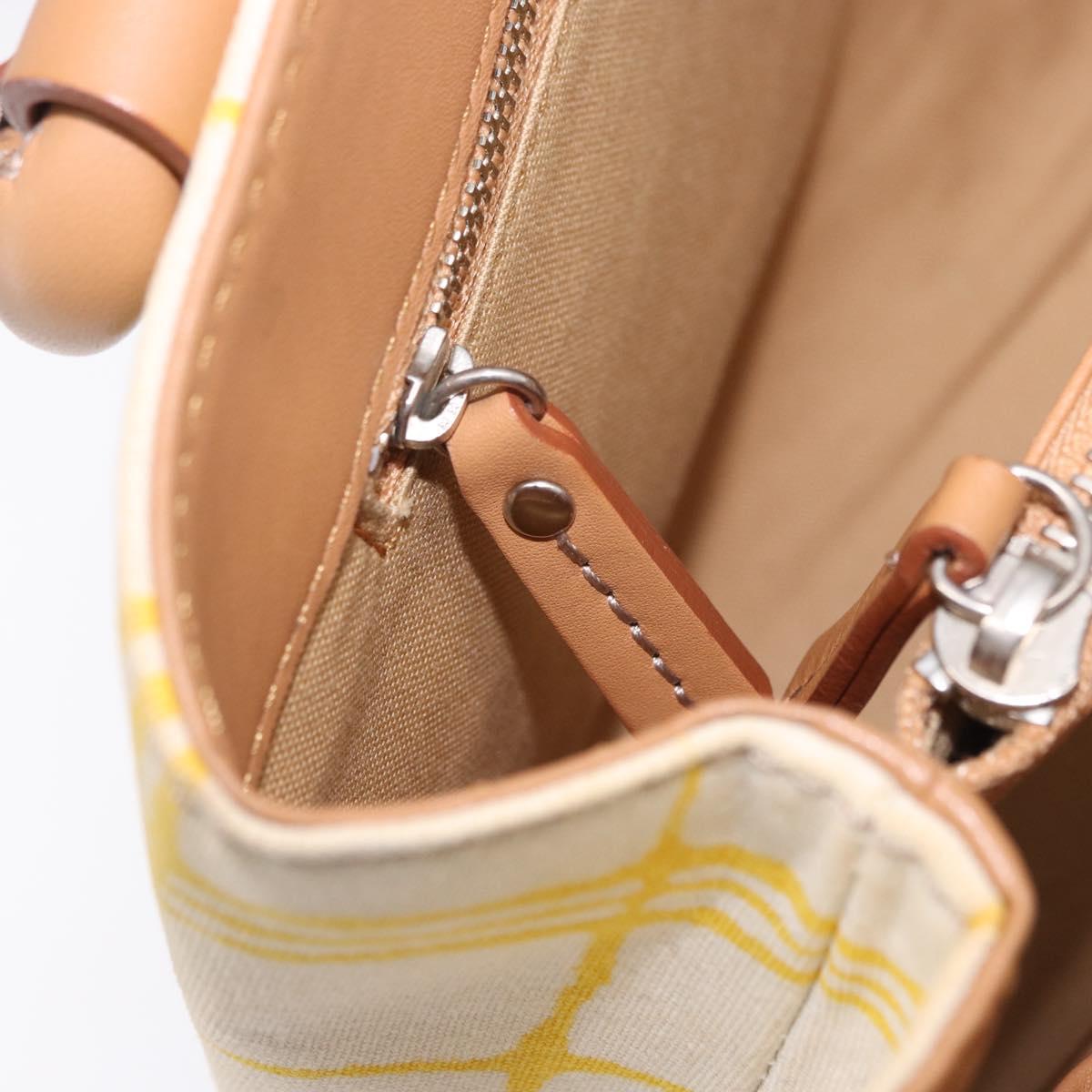 BURBERRY Hand Bag Canvas Yellow Beige Auth 202250A