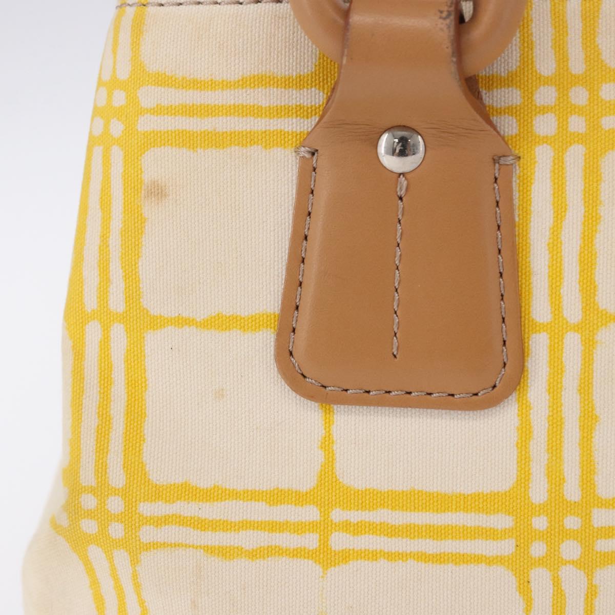 BURBERRY Hand Bag Canvas Yellow Beige Auth 202250A