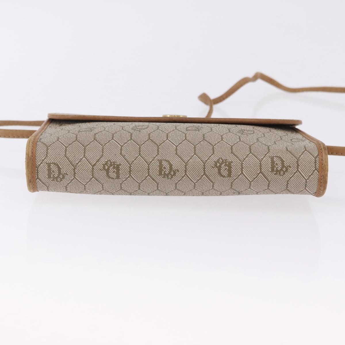 Christian Dior Honeycomb Shoulder Bag PVC Leather Beige Gold Tone Auth 202260