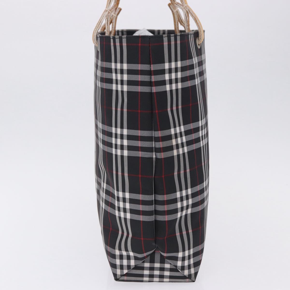 BURBERRY Nova Check Tote Bag Canvas Black Beige Auth 202264