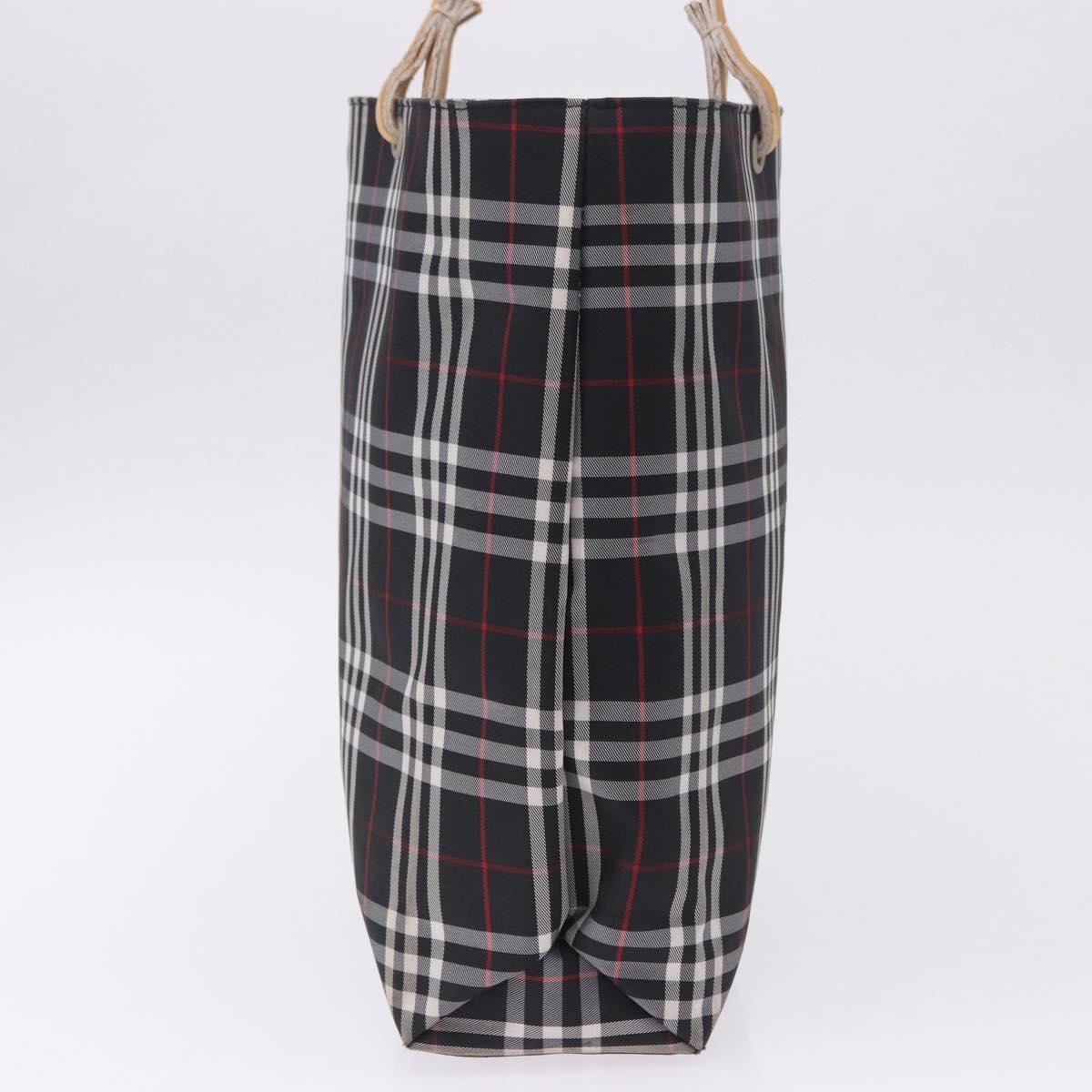 BURBERRY Nova Check Tote Bag Canvas Black Beige Auth 202264