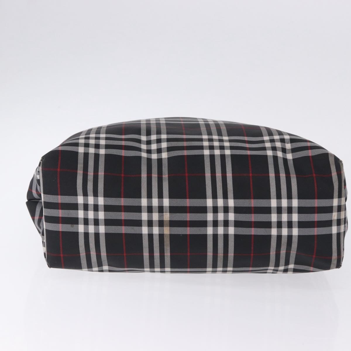 BURBERRY Nova Check Tote Bag Canvas Black Beige Auth 202264