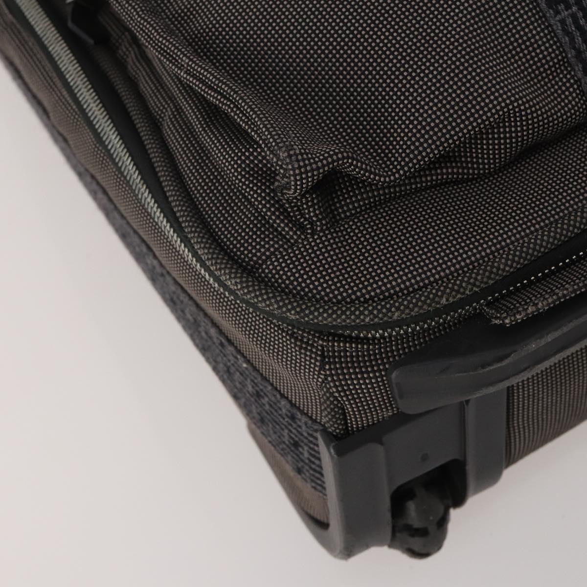 HERMES Her Line Suitcase Canvas Gray Silver Auth 202265