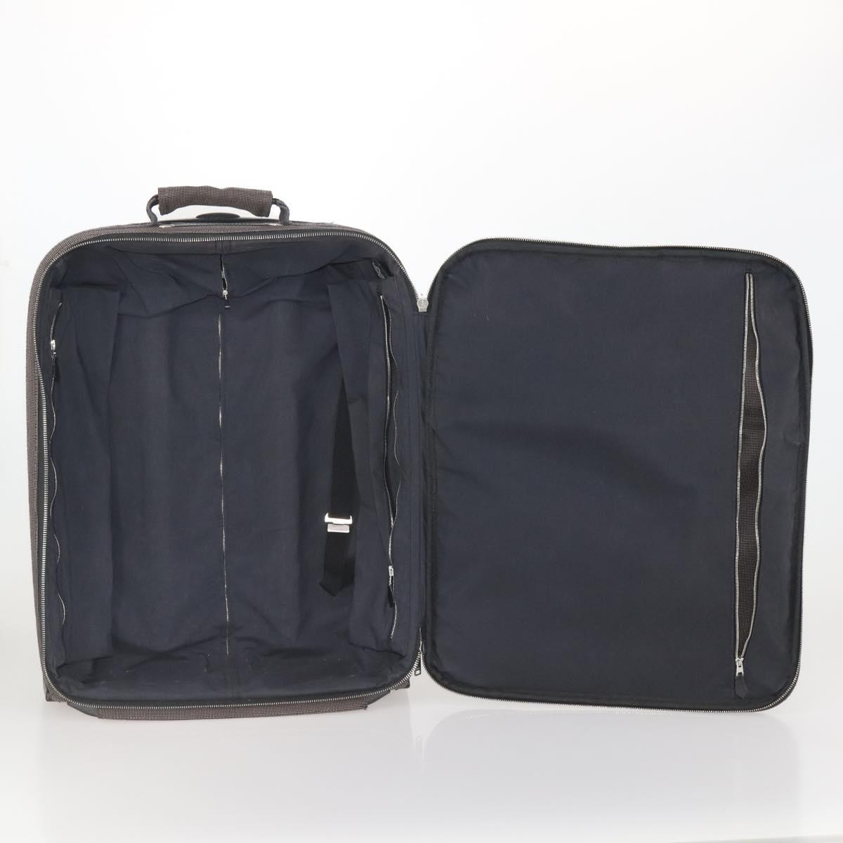 HERMES Her Line Suitcase Canvas Gray Silver Auth 202265