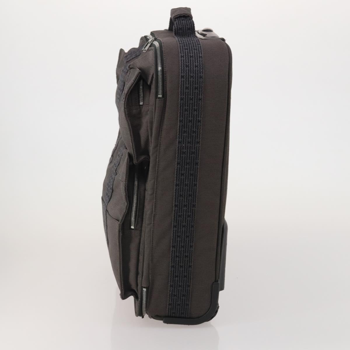HERMES Her Line Suitcase Canvas Gray Silver Auth 202265