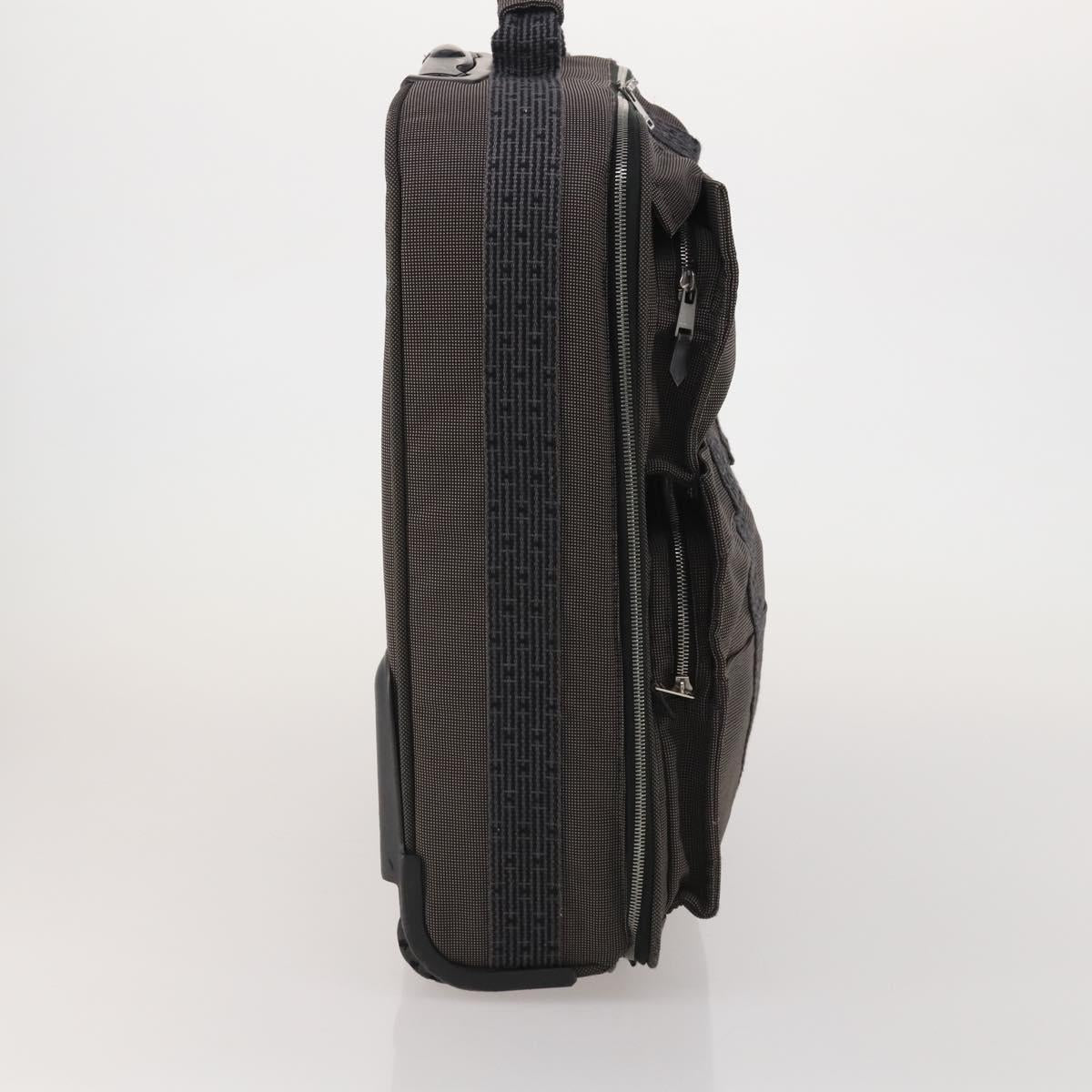 HERMES Her Line Suitcase Canvas Gray Silver Auth 202265