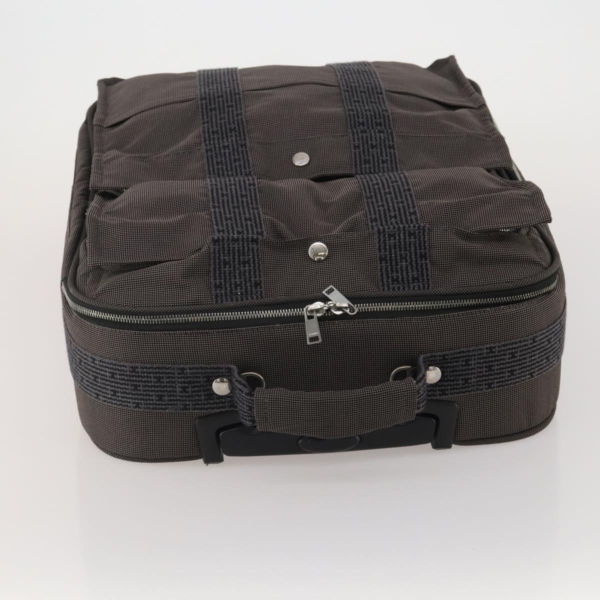 HERMES Her Line Suitcase Canvas Gray Silver Auth 202265