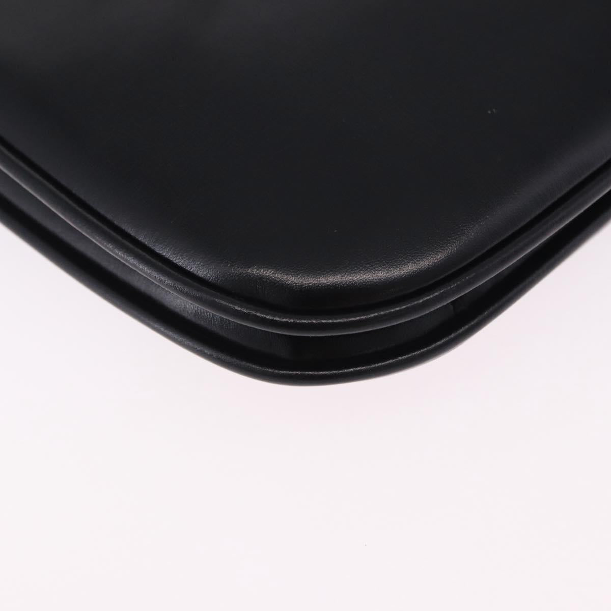 BALLY Shoulder Bag Leather Black Gold Tone Auth 202267A