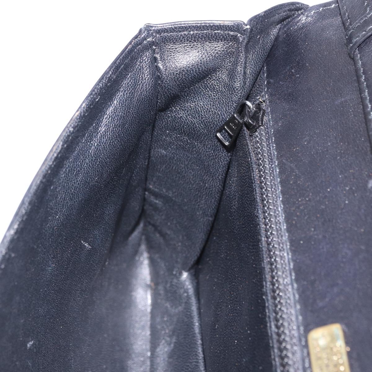 BALLY Shoulder Bag Leather Black Gold Tone Auth 202267A