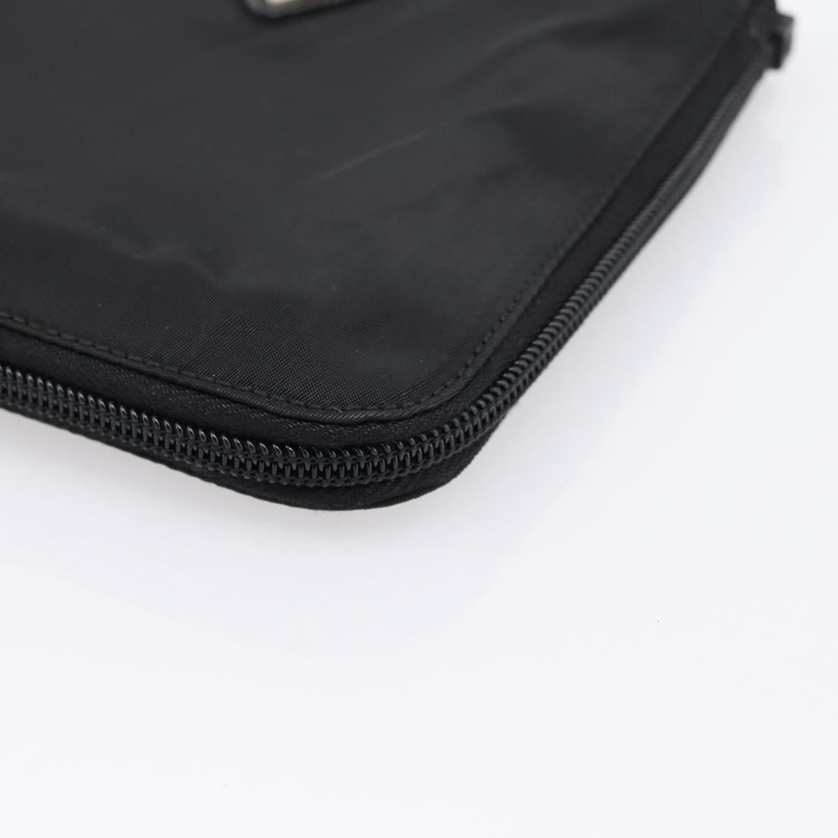 PRADA Shoulder Bag Nylon Black Silver Auth 202271A