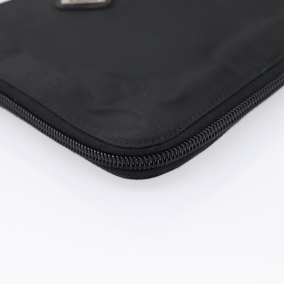 PRADA Shoulder Bag Nylon Black Silver Auth 202271A