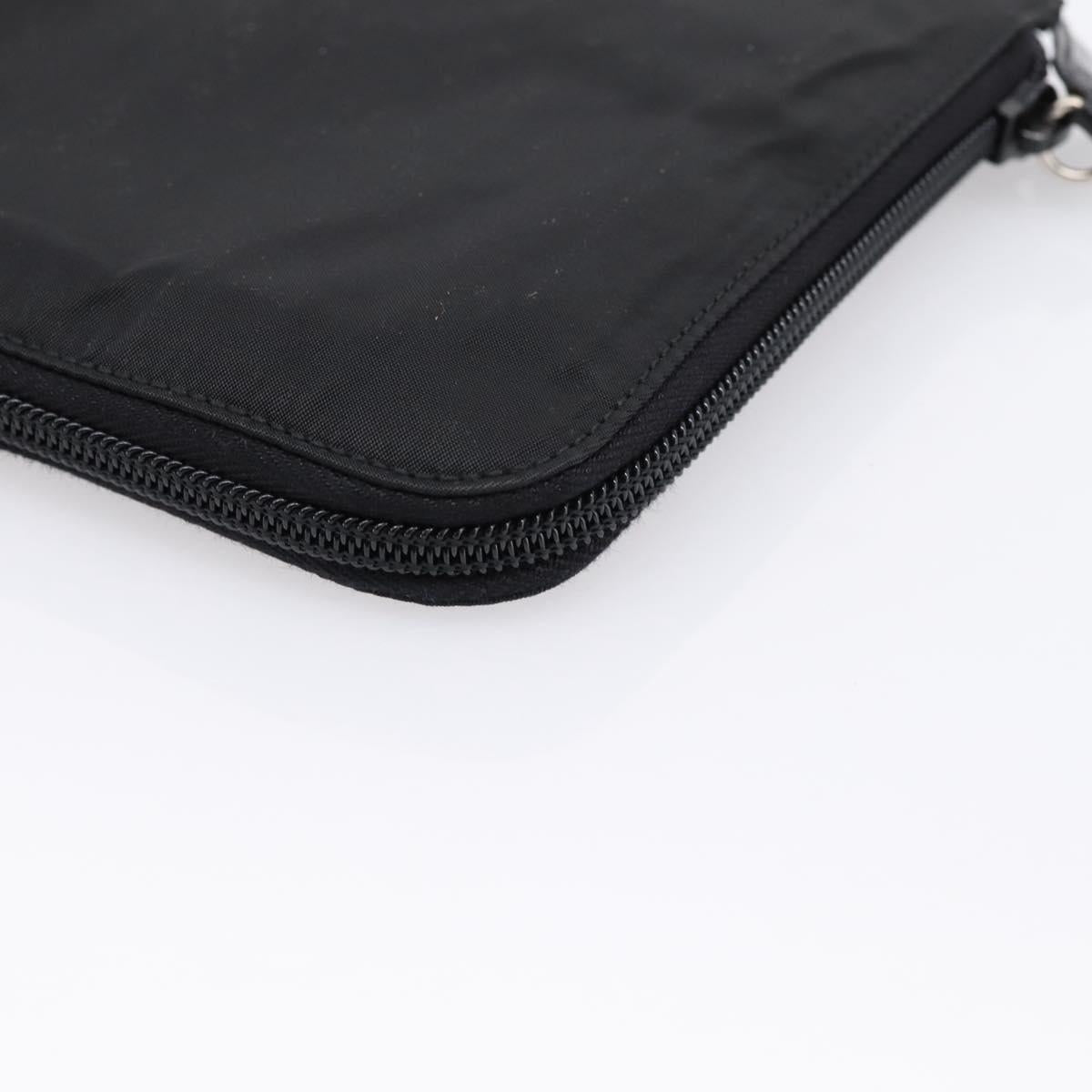 PRADA Shoulder Bag Nylon Black Silver Auth 202271A