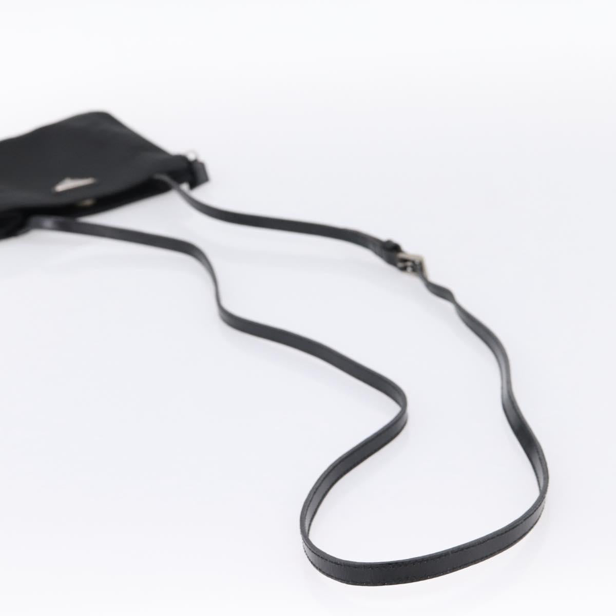 PRADA Shoulder Bag Nylon Black Silver Auth 202271A