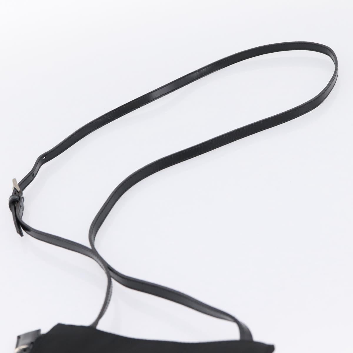 PRADA Shoulder Bag Nylon Black Silver Auth 202271A