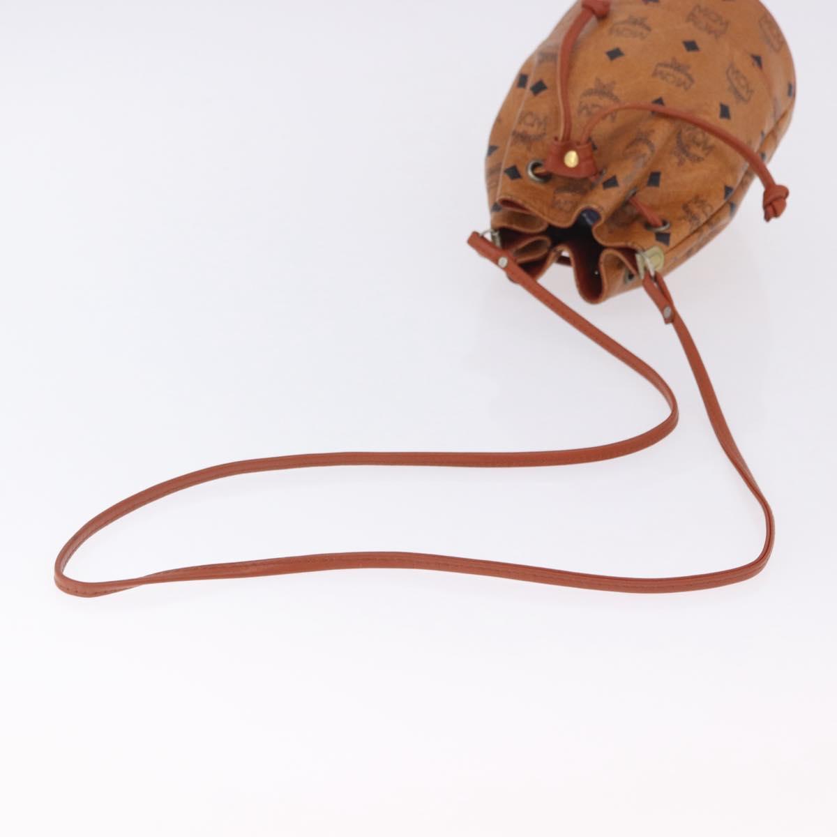 MCM Vicetos Shoulder Bag PVC Leather Brown Gold Tone Auth 202272A