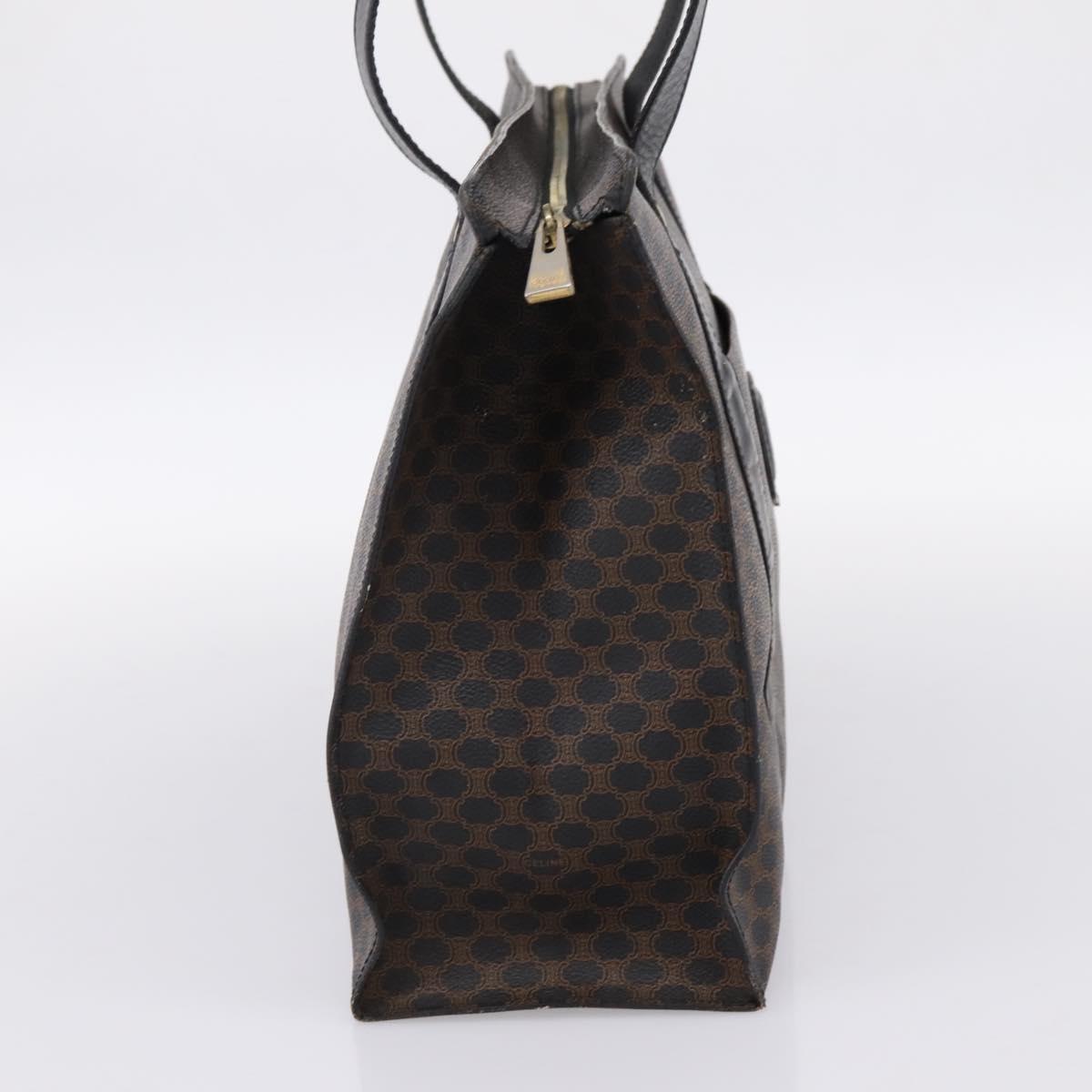 CELINE Macadam Tote Bag PVC Leather Black Gold Tone Auth 202273