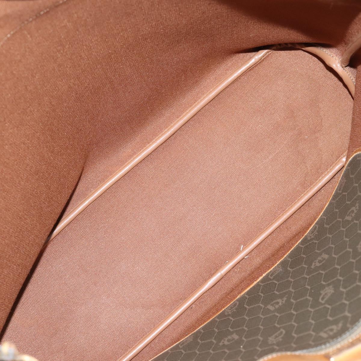 Christian Dior Honeycomb Tote Bag PVC Leather Khaki Gold Tone Auth 202274