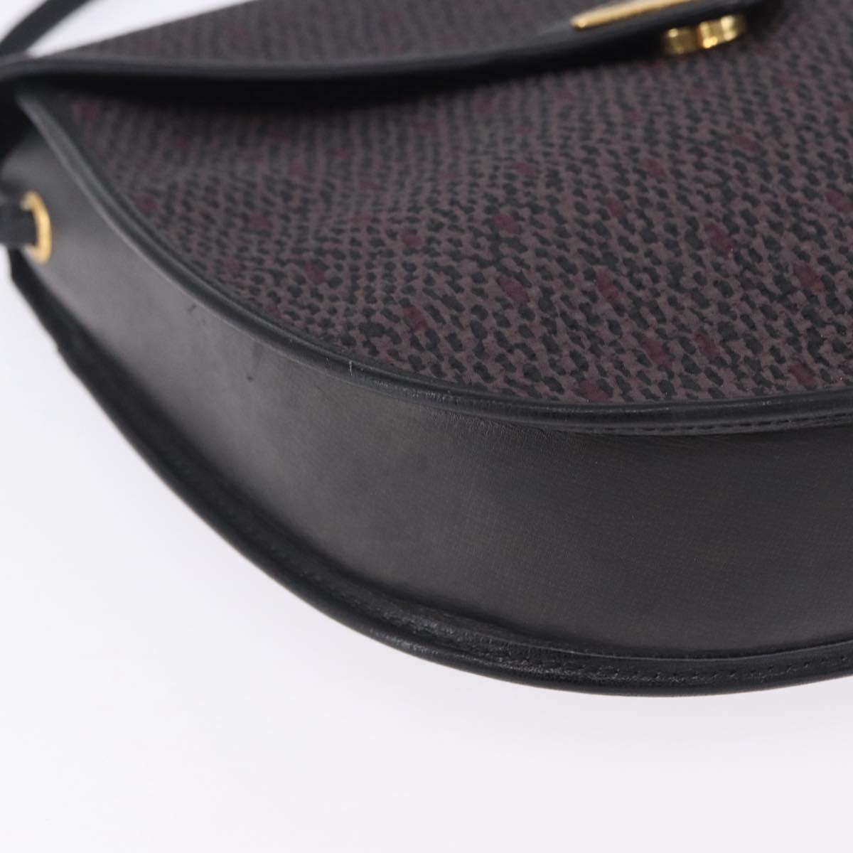 SAINT LAURENT Shoulder Bag Canvas Purple Gold Tone Auth 202276A