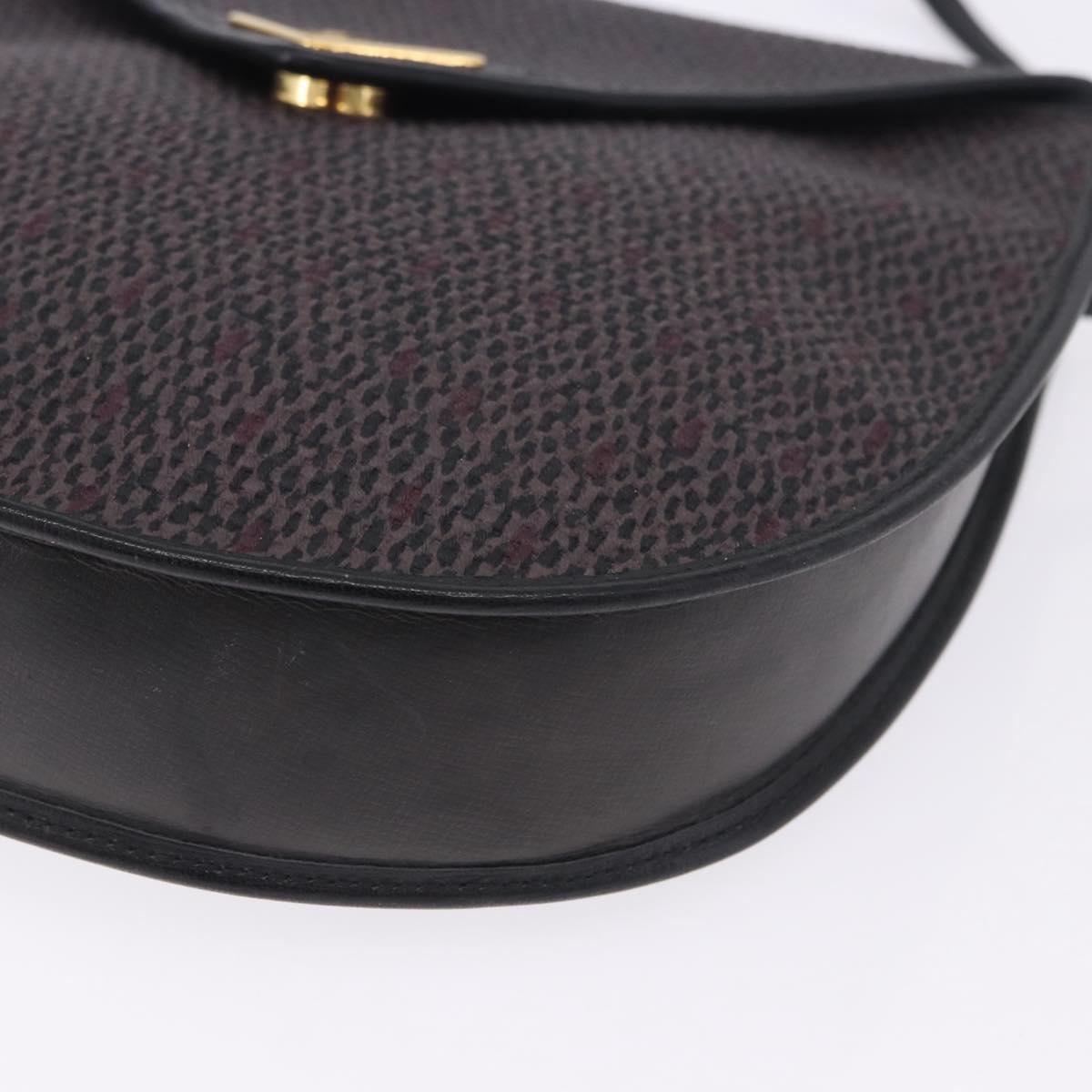 SAINT LAURENT Shoulder Bag Canvas Purple Gold Tone Auth 202276A