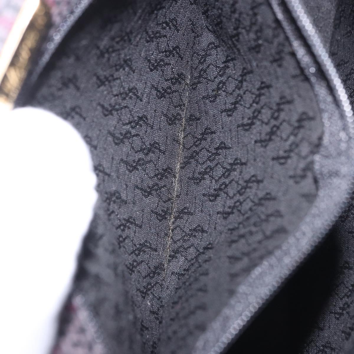 SAINT LAURENT Shoulder Bag Canvas Purple Gold Tone Auth 202276A