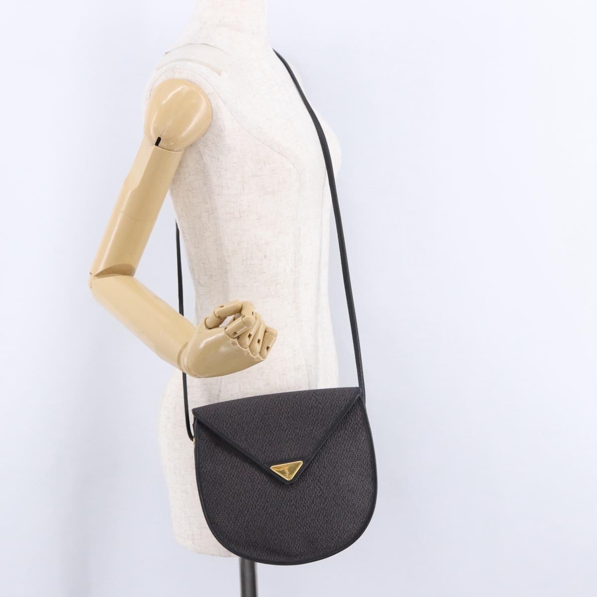 SAINT LAURENT Shoulder Bag Canvas Purple Gold Tone Auth 202276A
