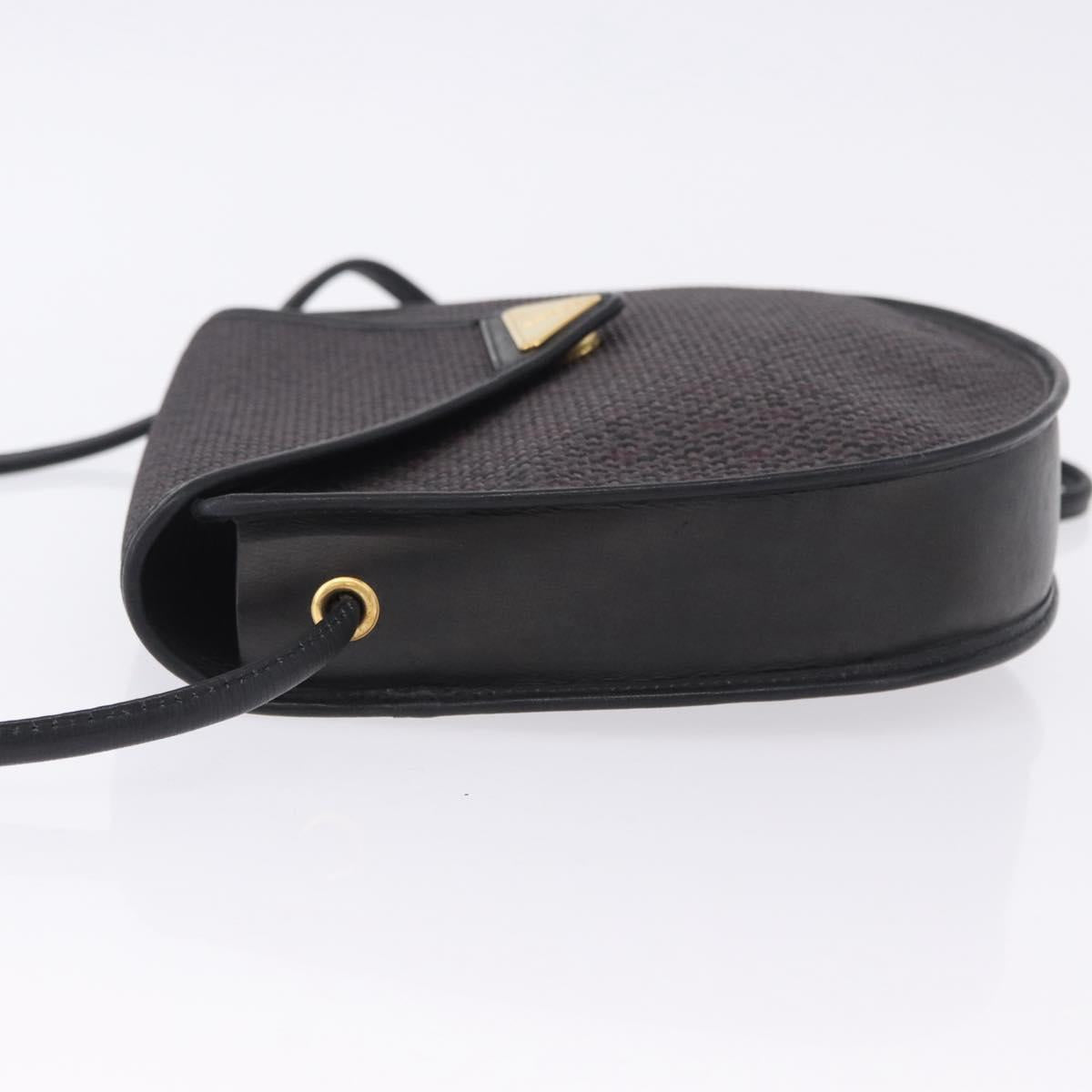 SAINT LAURENT Shoulder Bag Canvas Purple Gold Tone Auth 202276A