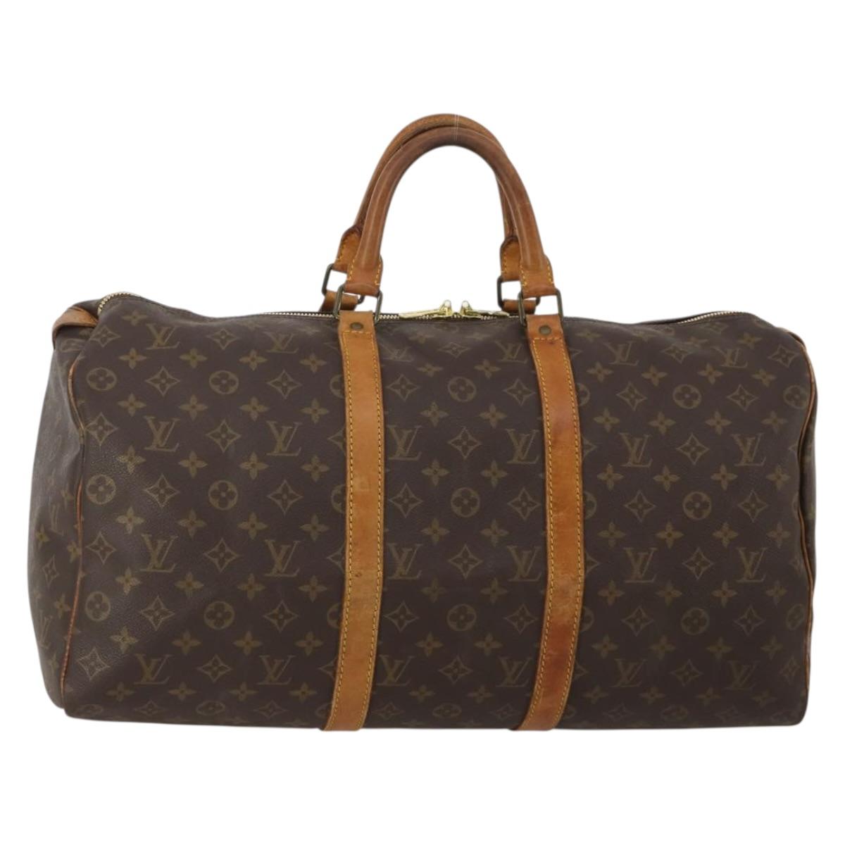 LOUIS VUITTON Monogram Keepall 50 Boston Bag M41426 LV Auth 202283A