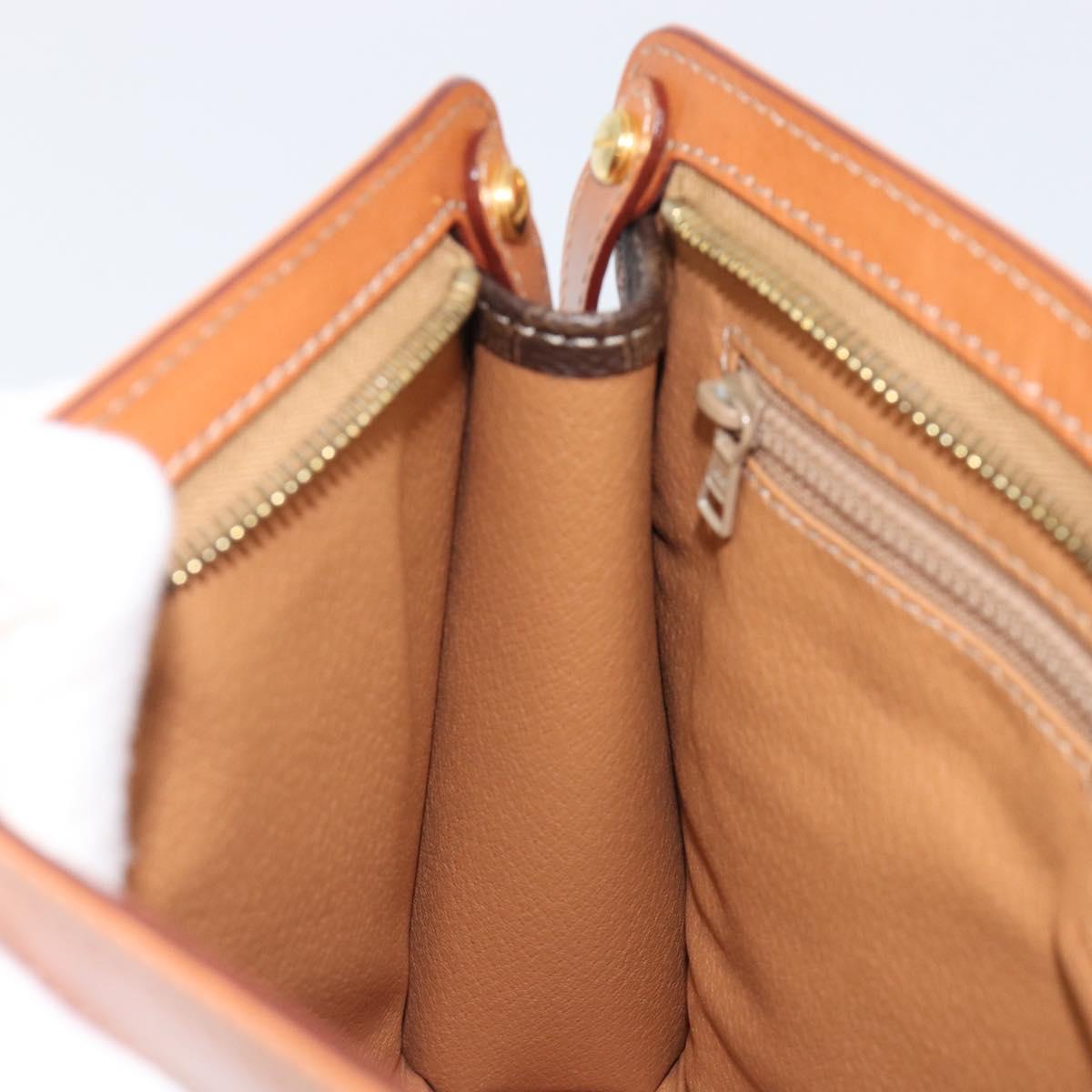 CELINE Macadam Clutch Bag PVC Leather Brown Gold Tone Auth 202284A