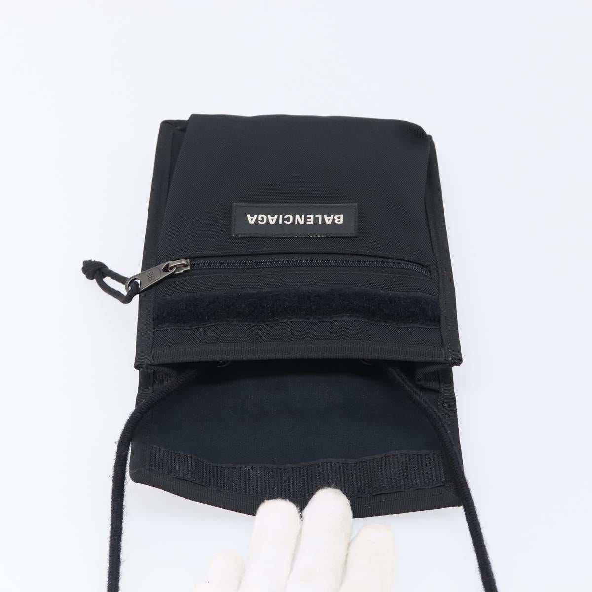 BALENCIAGA Explorer Shoulder Bag Canvas Black White 532298 Auth 202287A