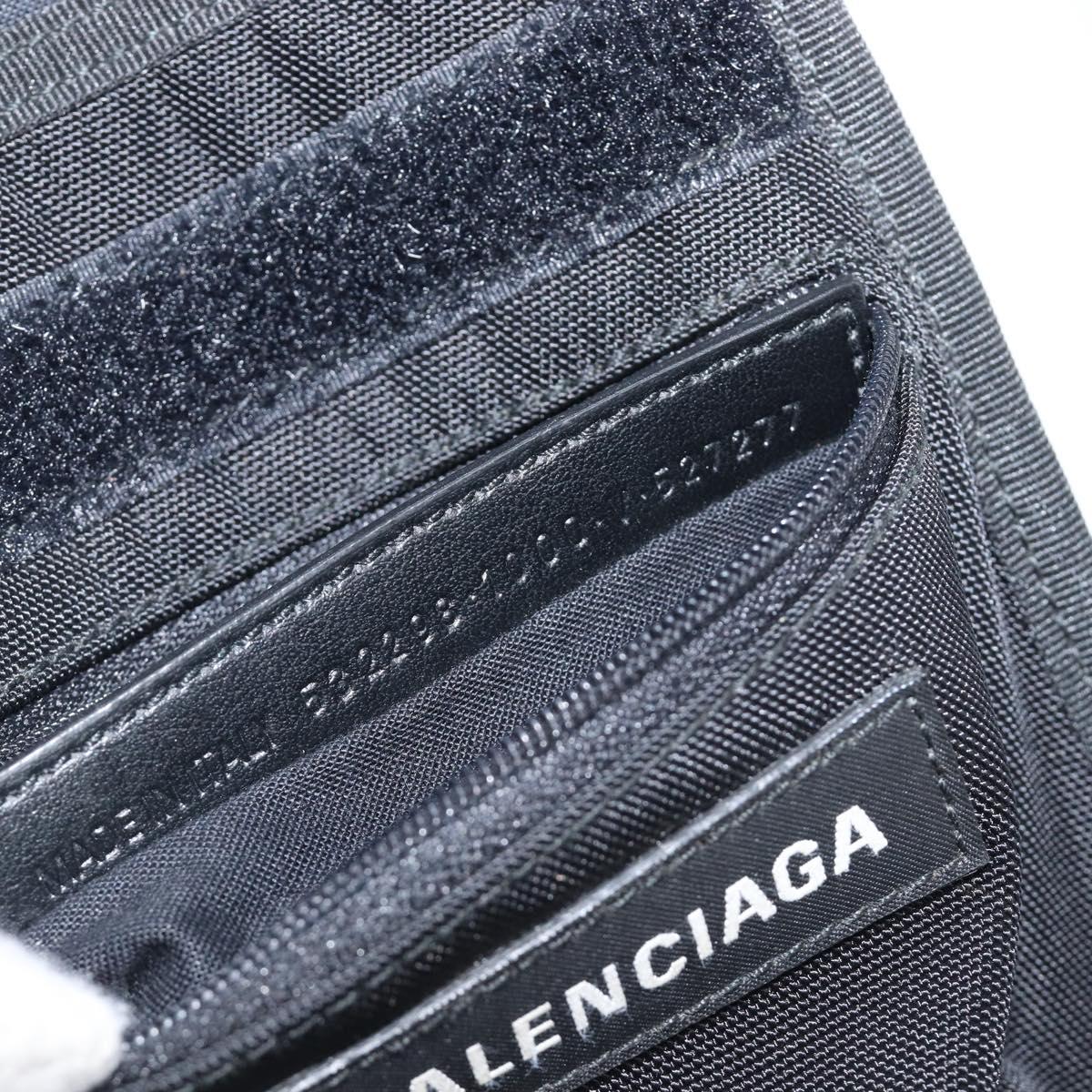 BALENCIAGA Explorer Shoulder Bag Canvas Black White 532298 Auth 202287A