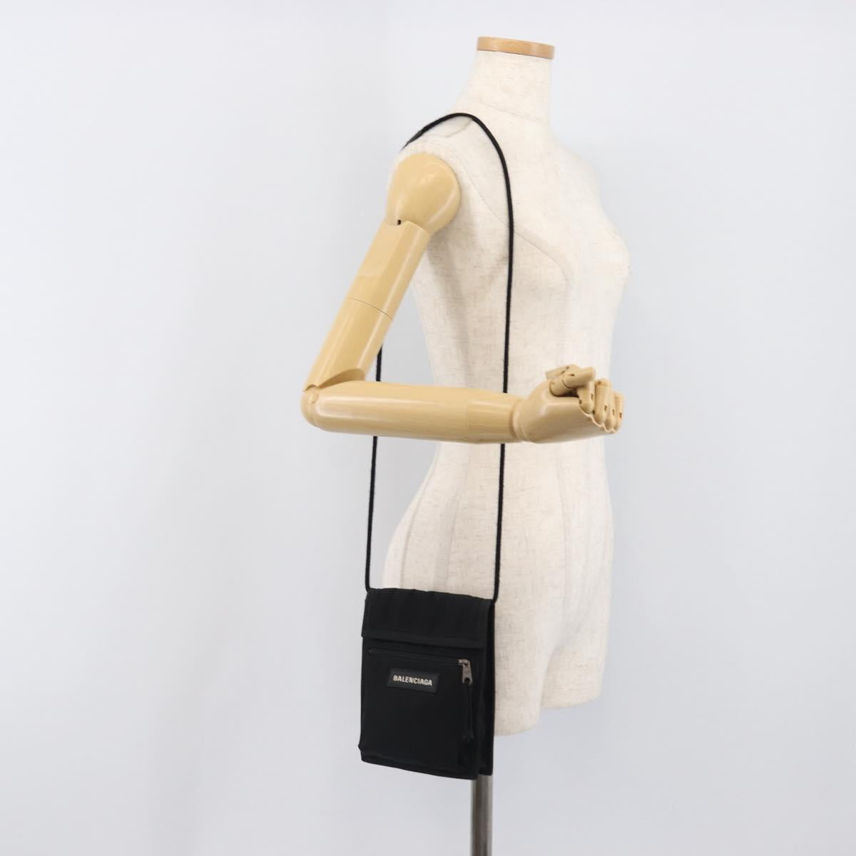 BALENCIAGA Explorer Shoulder Bag Canvas Black White 532298 Auth 202287A