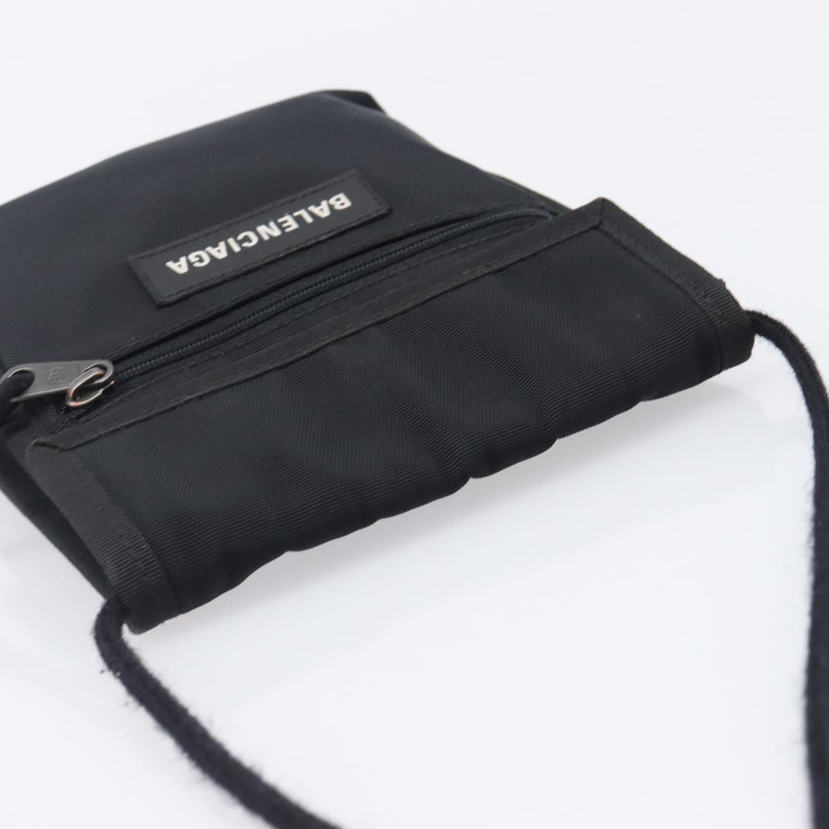 BALENCIAGA Explorer Shoulder Bag Canvas Black White 532298 Auth 202287A
