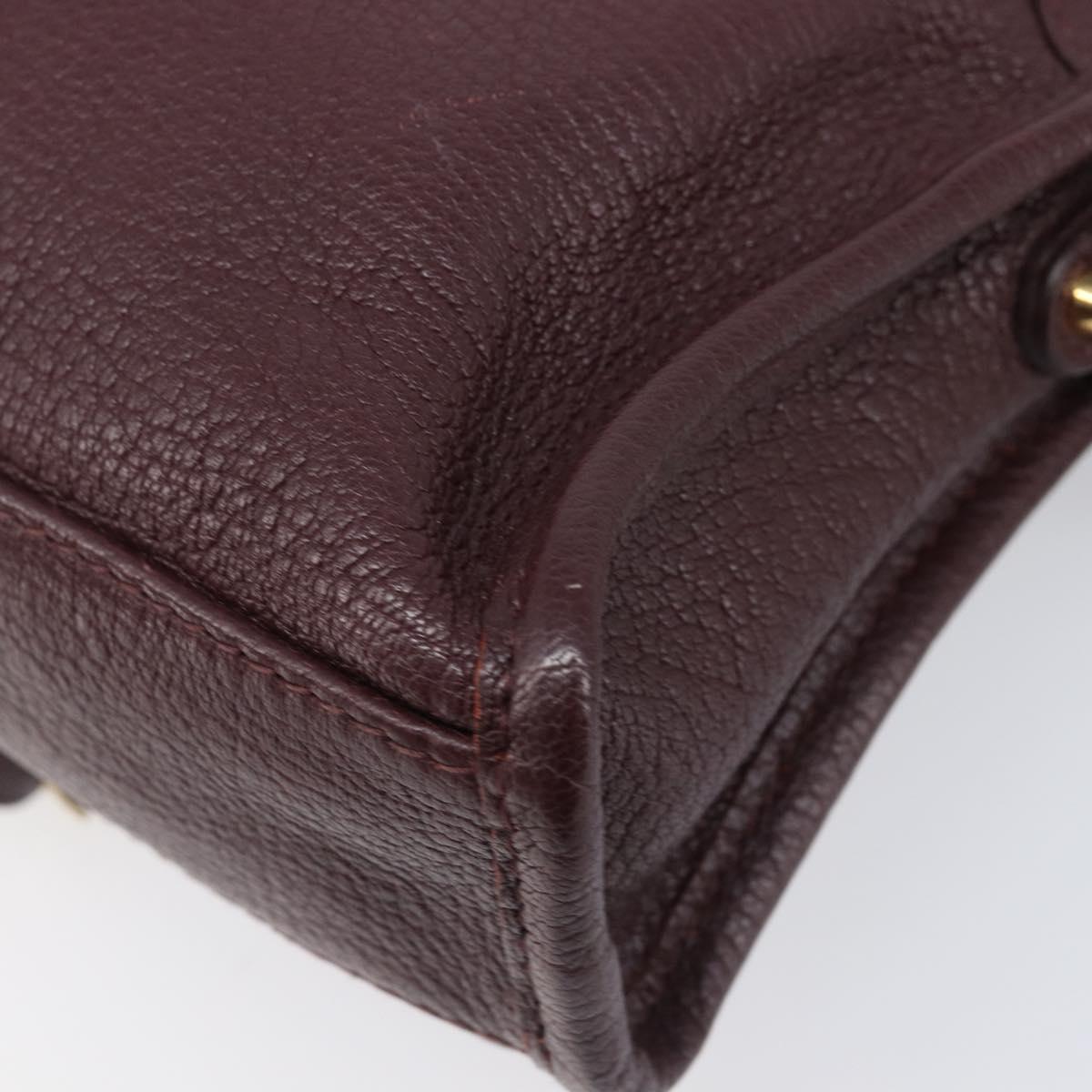 BALENCIAGA Classic Metallic Edge Nano City Leather Bordeaux 505982 Auth 202292V