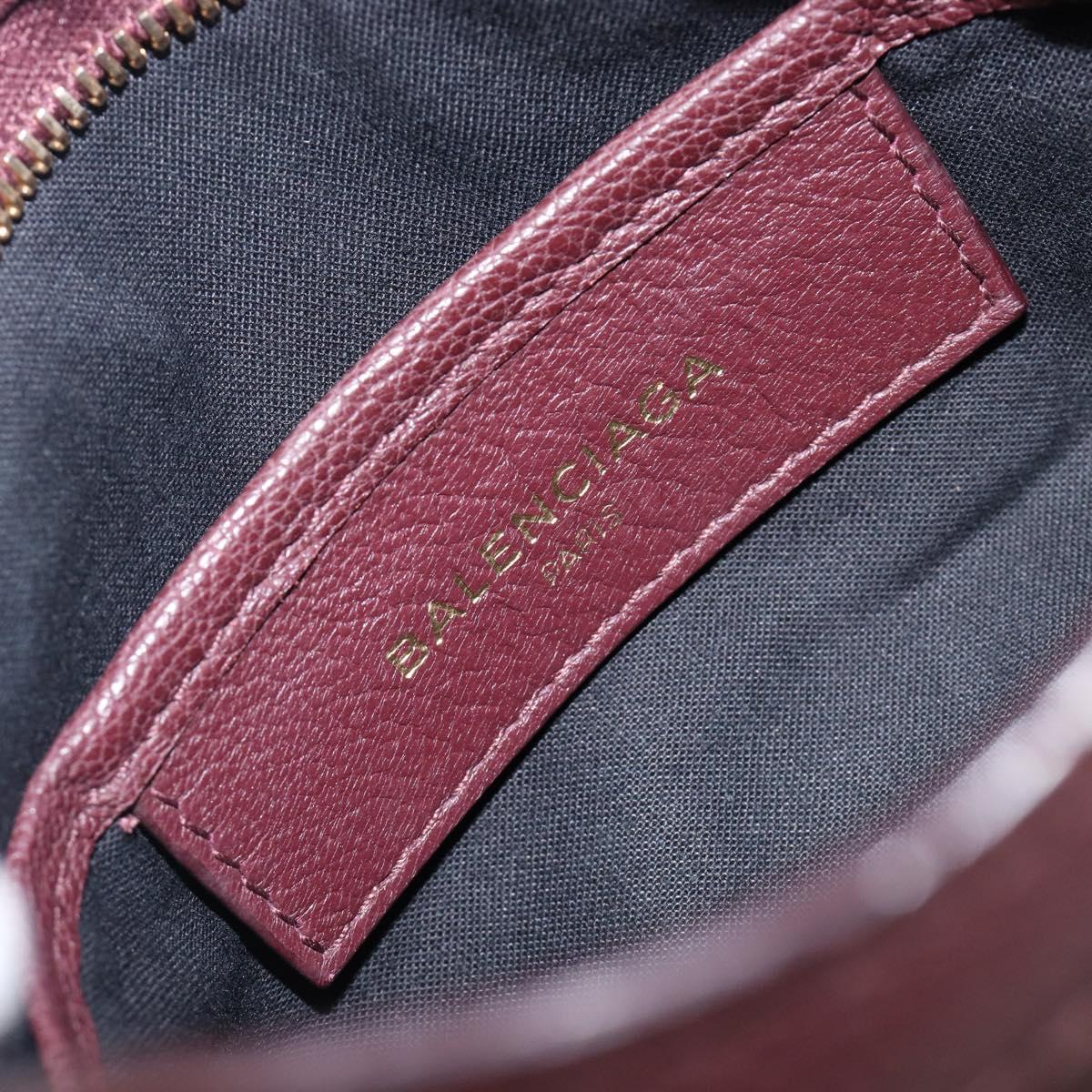 BALENCIAGA Classic Metallic Edge Nano City Leather Bordeaux 505982 Auth 202292V