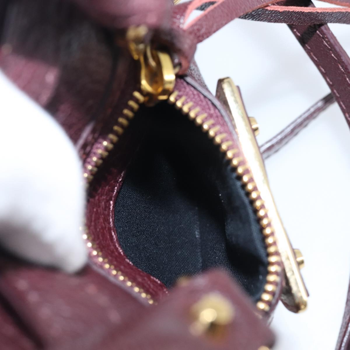 BALENCIAGA Classic Metallic Edge Nano City Leather Bordeaux 505982 Auth 202292V