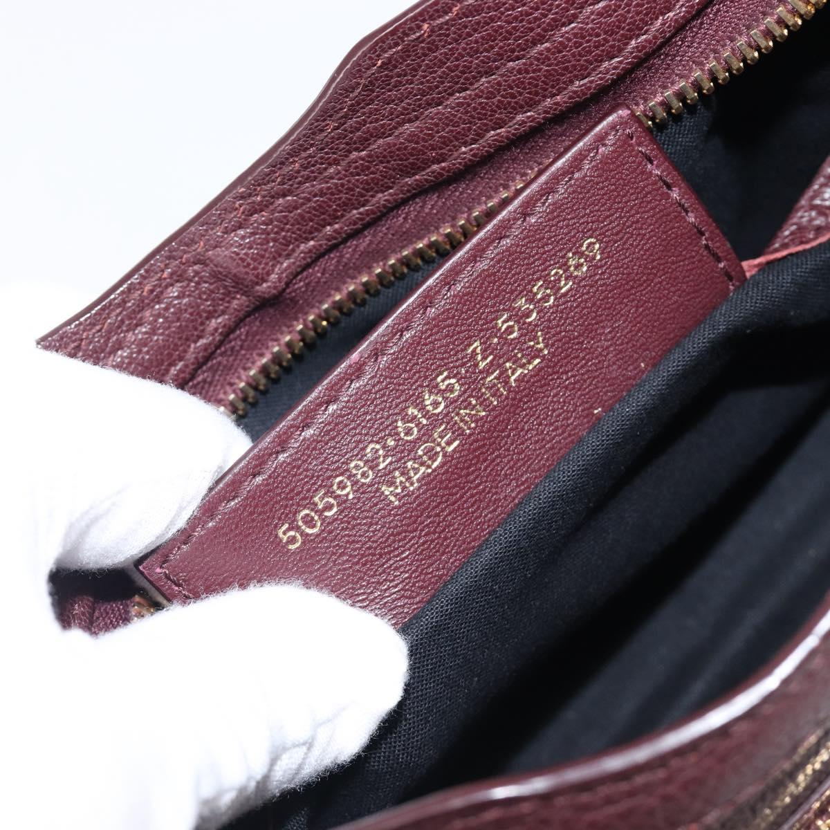 BALENCIAGA Classic Metallic Edge Nano City Leather Bordeaux 505982 Auth 202292V