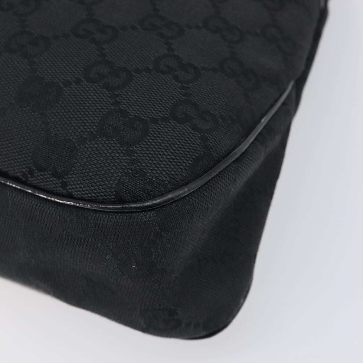 GUCCI GG Canvas Tote Bag Black Gold Tone 121023 Auth 202293A