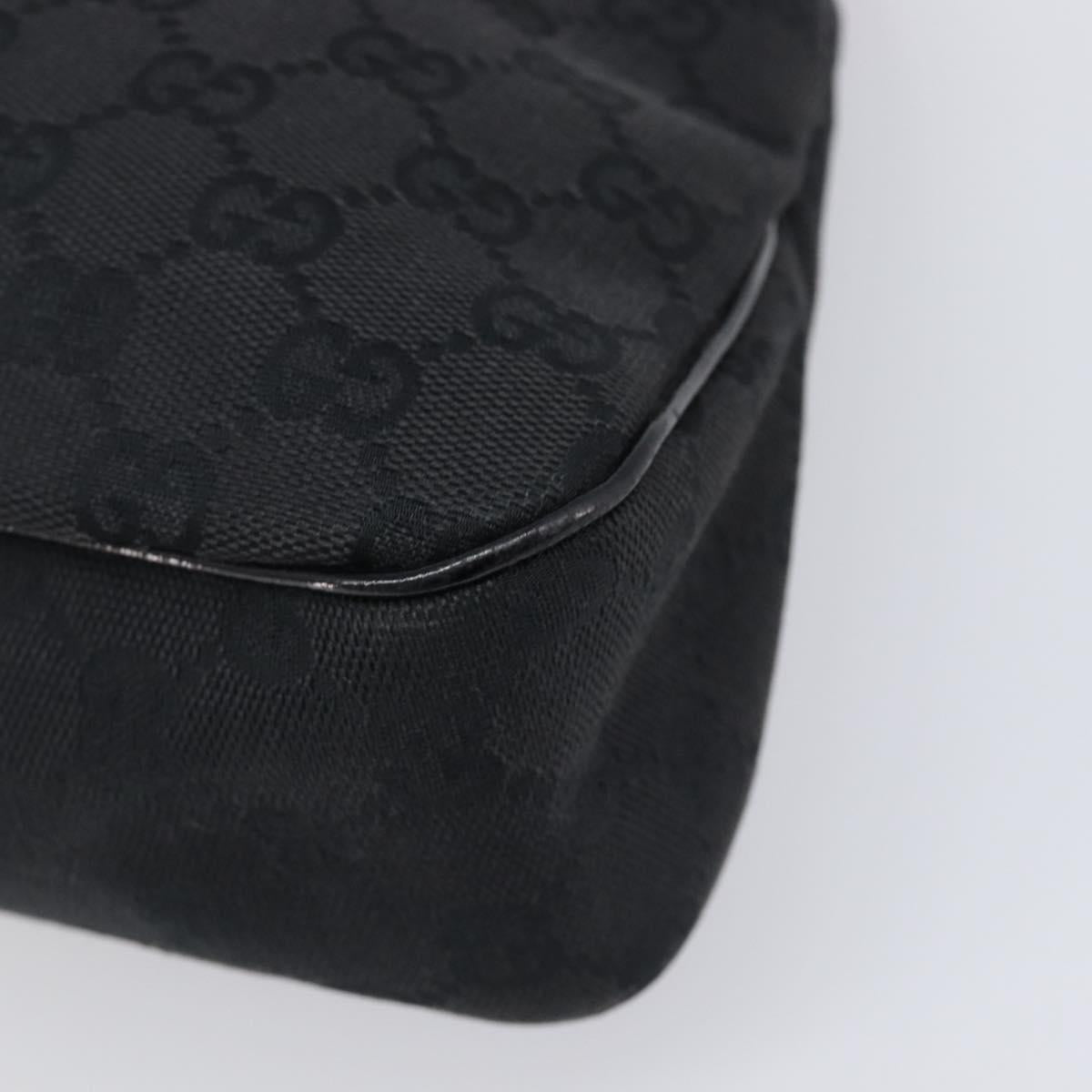 GUCCI GG Canvas Tote Bag Black Gold Tone 121023 Auth 202293A