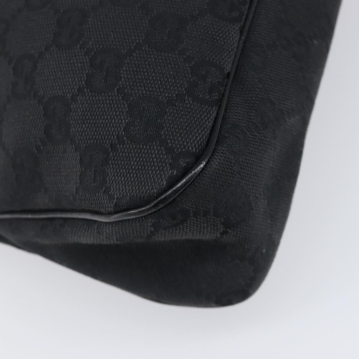 GUCCI GG Canvas Tote Bag Black Gold Tone 121023 Auth 202293A