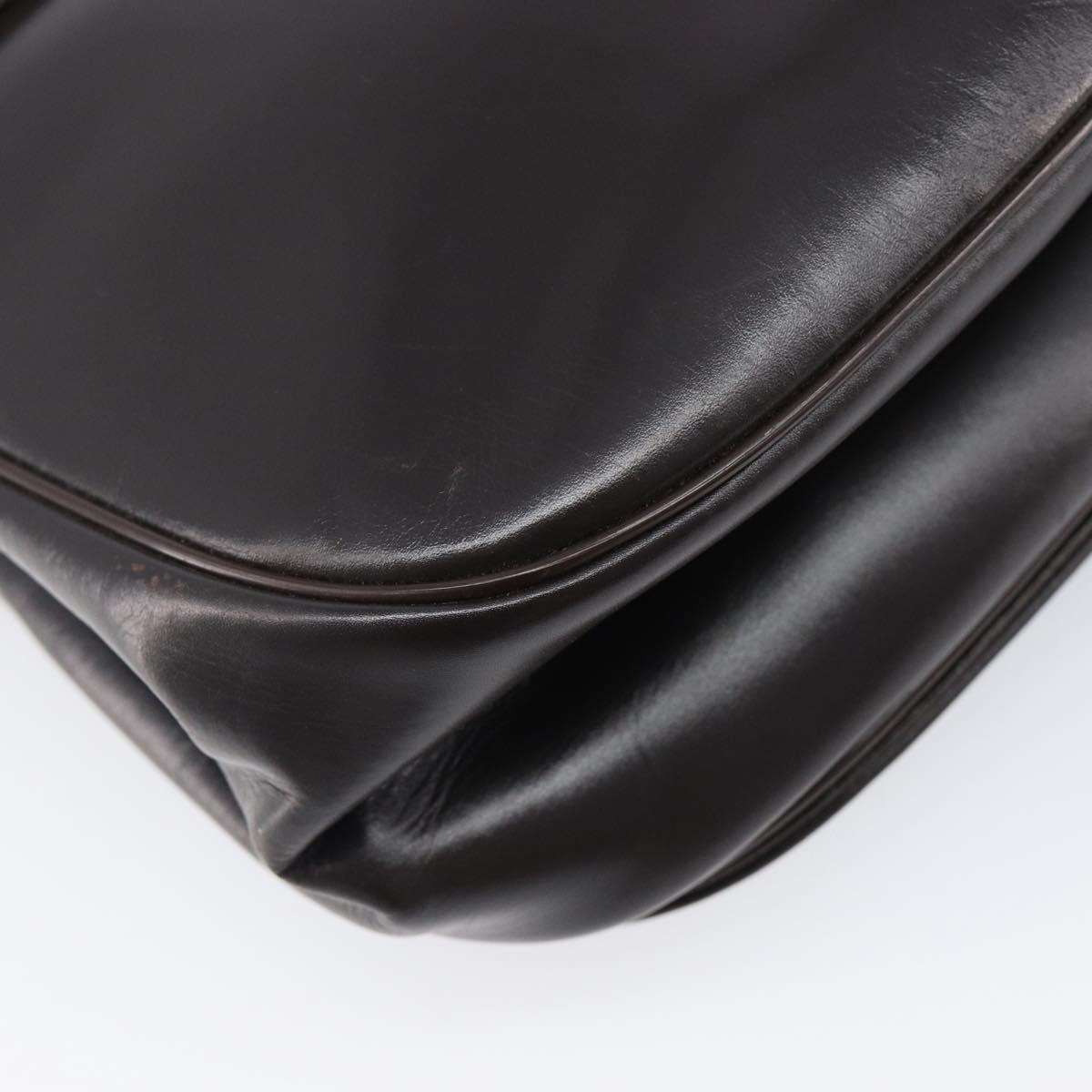 Christian Dior Shoulder Bag Calf Skin 2way Brown Gold Tone Auth 202295A