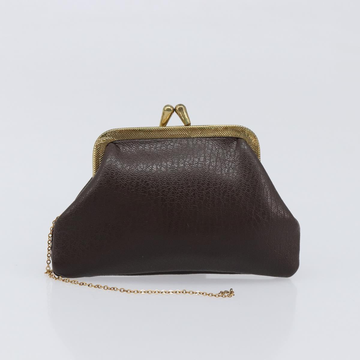Christian Dior Shoulder Bag Calf Skin 2way Brown Gold Tone Auth 202295A