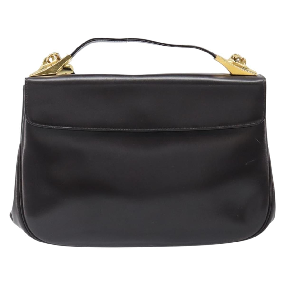 Christian Dior Shoulder Bag Calf Skin 2way Brown Gold Tone Auth 202295A