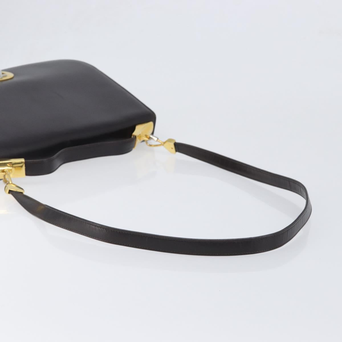 Christian Dior Shoulder Bag Calf Skin 2way Brown Gold Tone Auth 202295A