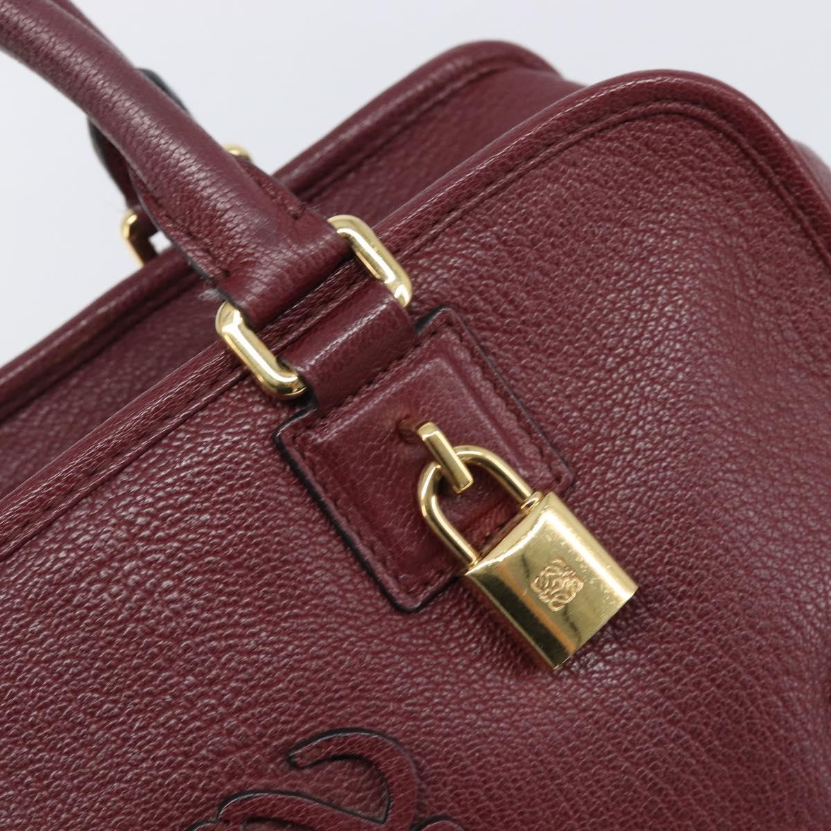 LOEWE Amazona 28 Hand Bag Leather Bordeaux Gold Auth 202297V