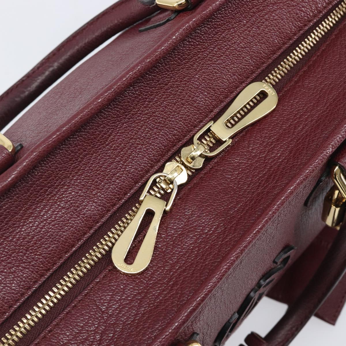 LOEWE Amazona 28 Hand Bag Leather Bordeaux Gold Auth 202297V