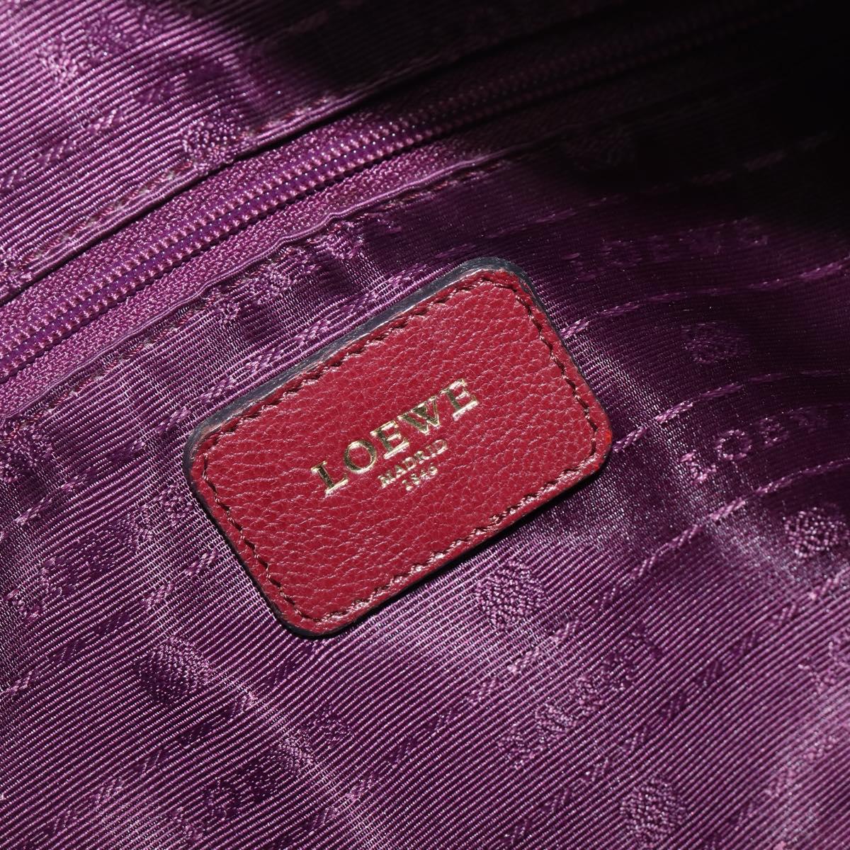 LOEWE Amazona 28 Hand Bag Leather Bordeaux Gold Auth 202297V