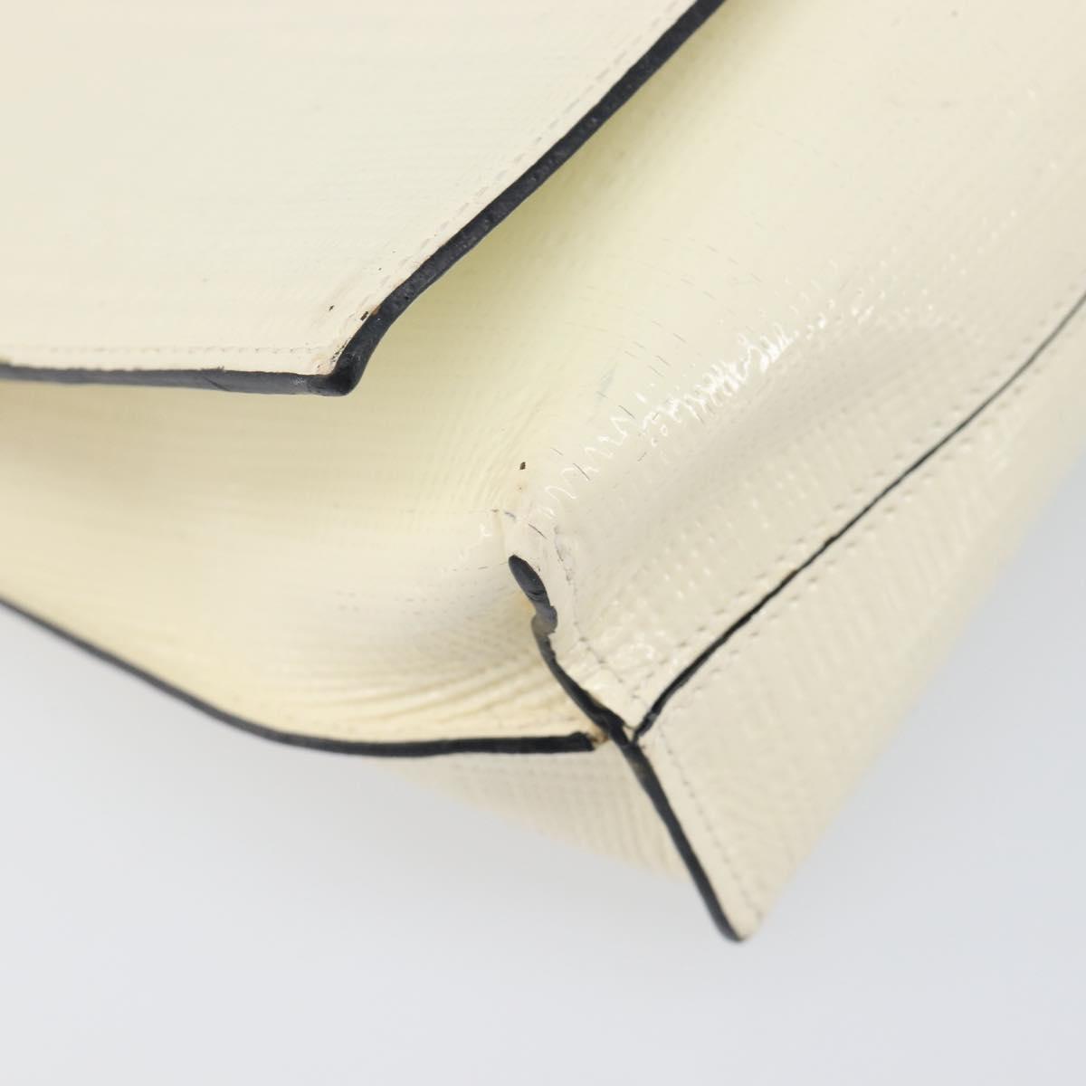 LOEWE Shoulder Bag Leather Ivory Gold Tone Auth 202298