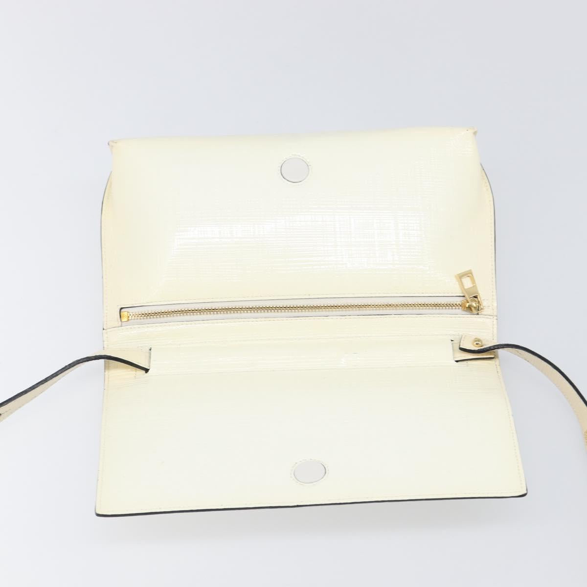 LOEWE Shoulder Bag Leather Ivory Gold Tone Auth 202298