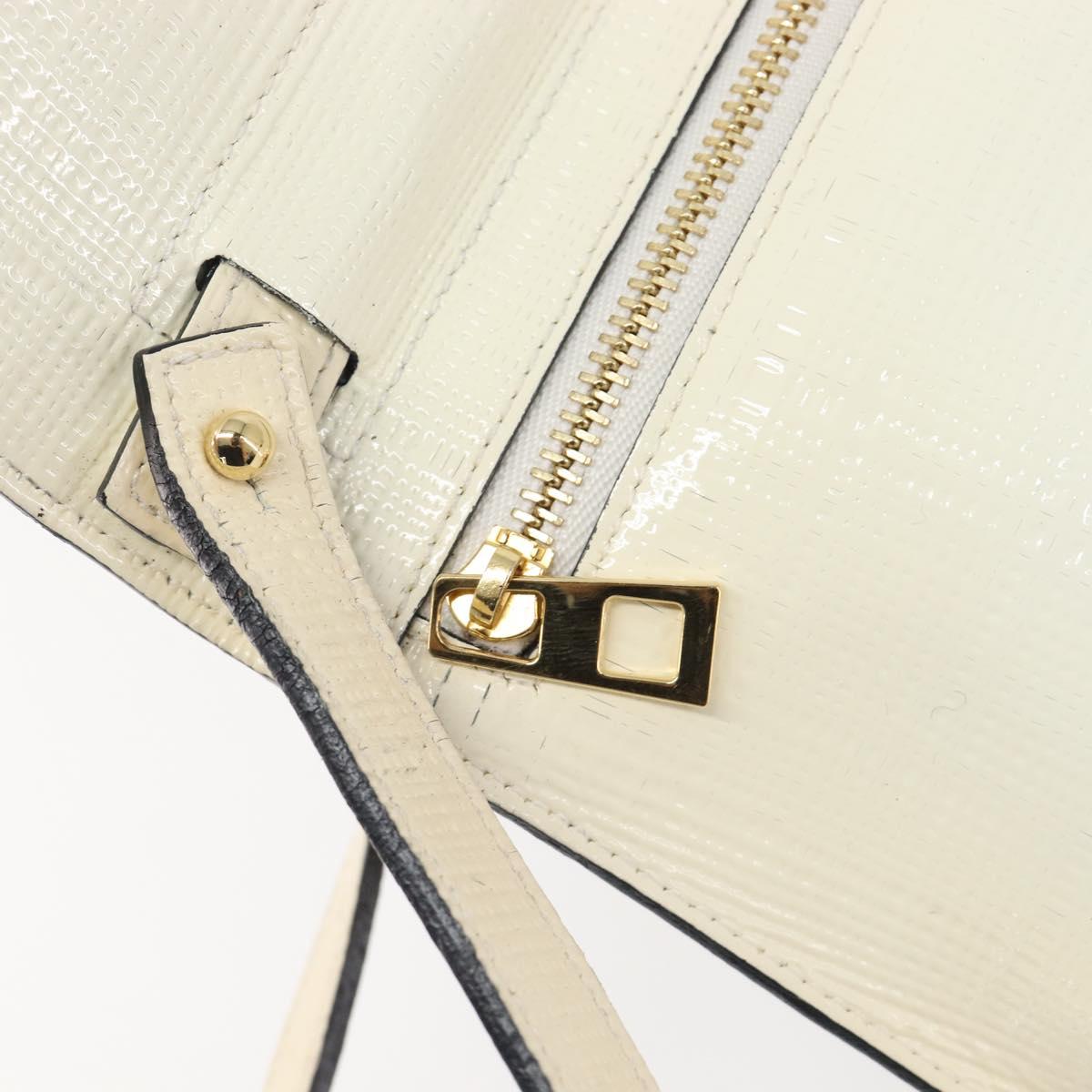LOEWE Shoulder Bag Leather Ivory Gold Tone Auth 202298